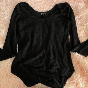 Black Metallic Long-Sleeved Sweater